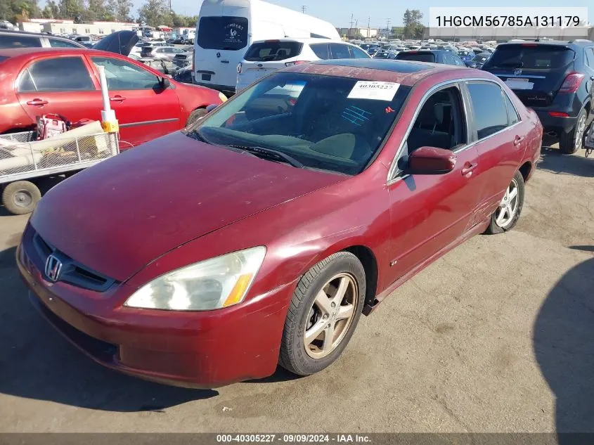 2005 Honda Accord 2.4 Ex VIN: 1HGCM56785A131179 Lot: 40305227