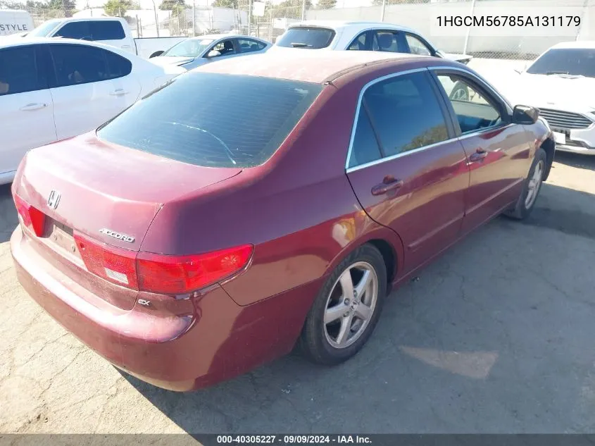 1HGCM56785A131179 2005 Honda Accord 2.4 Ex