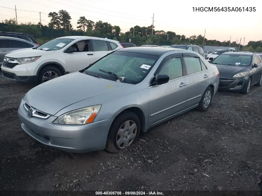 2005 Honda Accord 2.4 Lx VIN: 1HGCM56435A061435 Lot: 40305708