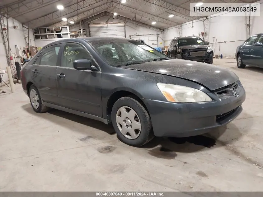 2005 Honda Accord Lx VIN: 1HGCM55445A063549 Lot: 40307040