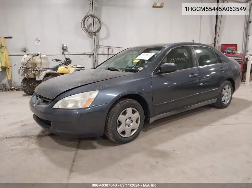 2005 Honda Accord Lx VIN: 1HGCM55445A063549 Lot: 40307040