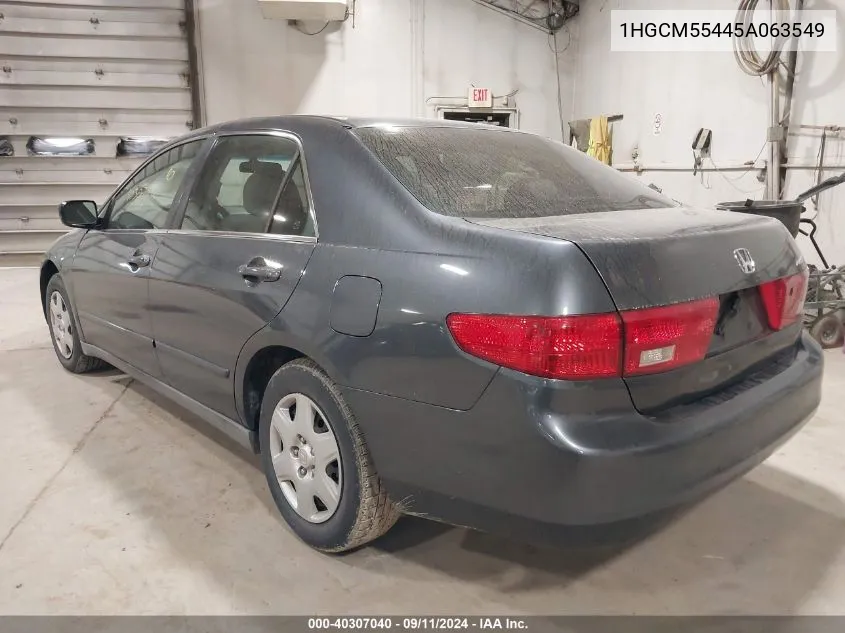 1HGCM55445A063549 2005 Honda Accord Lx