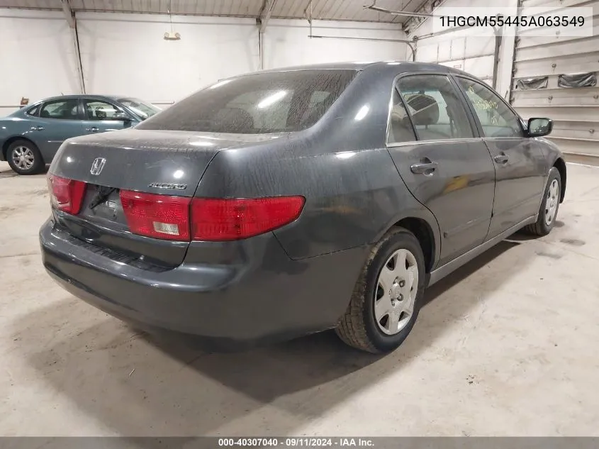 1HGCM55445A063549 2005 Honda Accord Lx