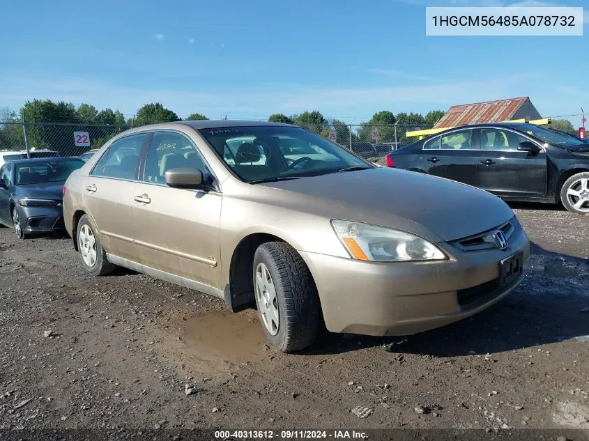 2005 Honda Accord Lx VIN: 1HGCM56485A078732 Lot: 40313612