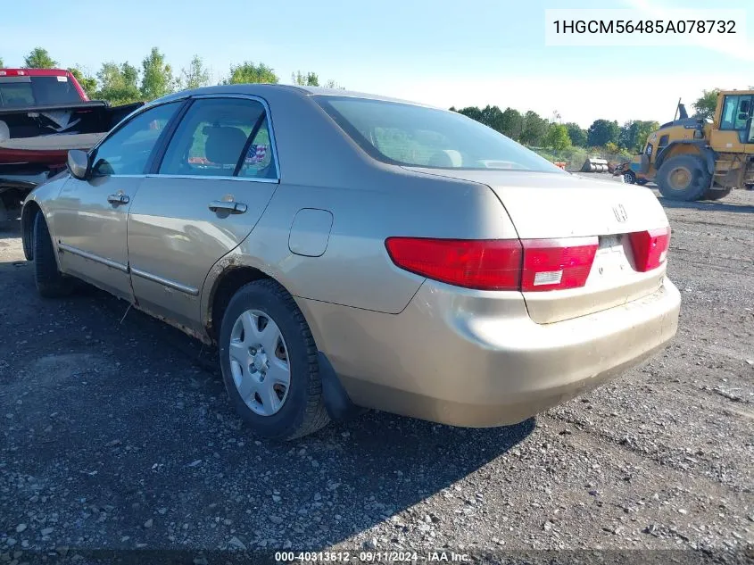 2005 Honda Accord Lx VIN: 1HGCM56485A078732 Lot: 40313612