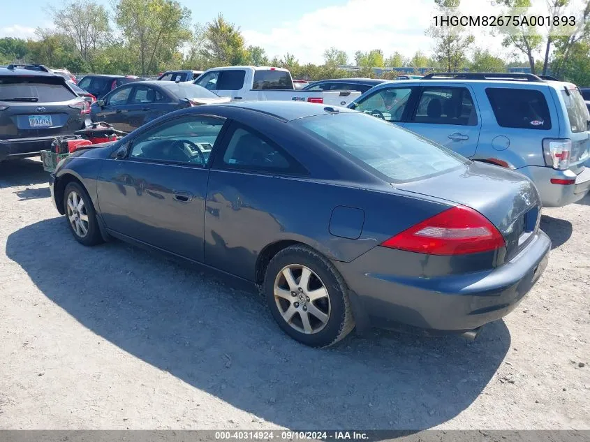 1HGCM82675A001893 2005 Honda Accord 3.0 Ex