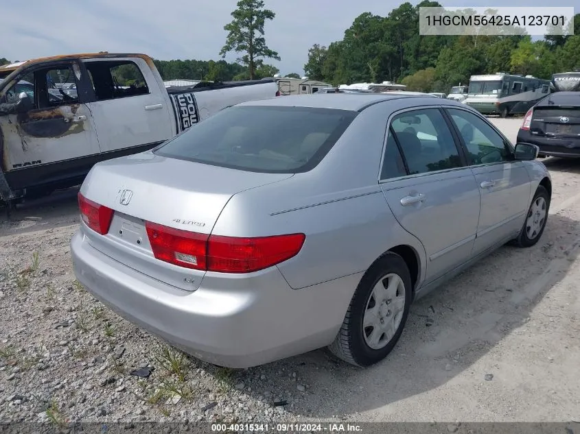 2005 Honda Accord Lx VIN: 1HGCM56425A123701 Lot: 40315341