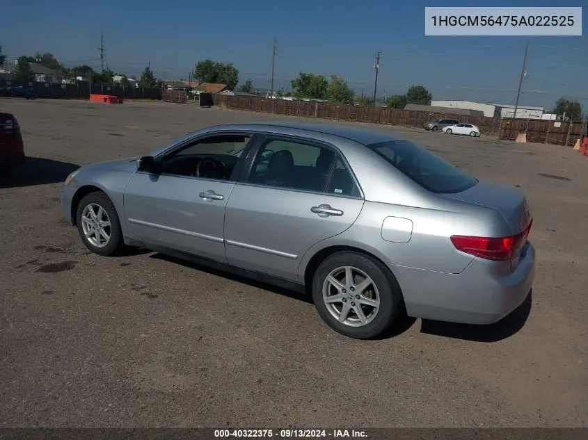 1HGCM56475A022525 2005 Honda Accord Lx