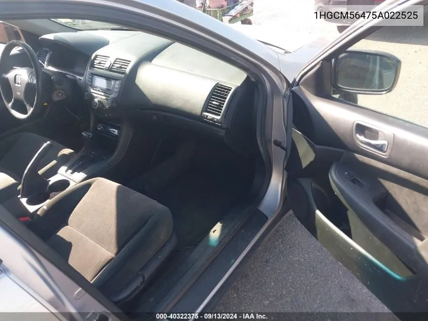 1HGCM56475A022525 2005 Honda Accord Lx