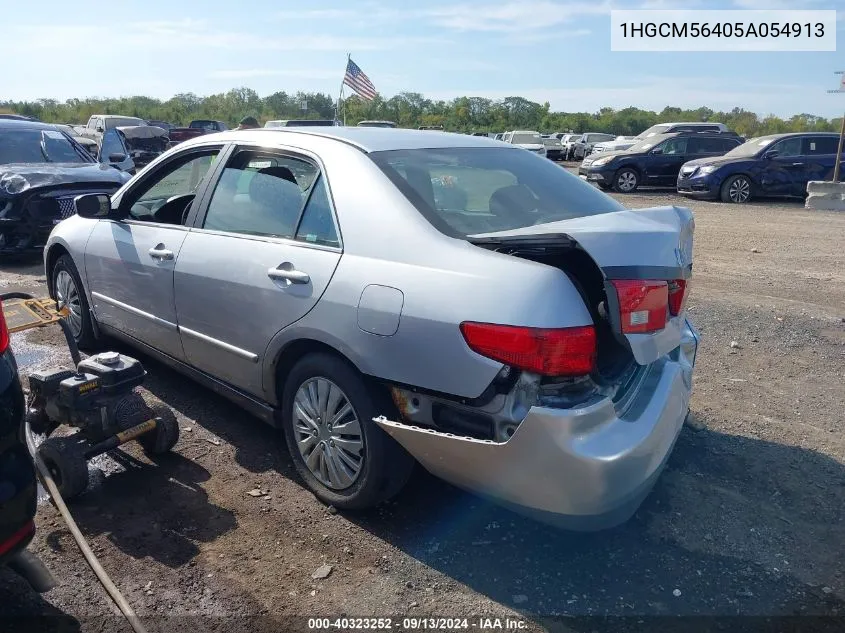 2005 Honda Accord 2.4 Lx VIN: 1HGCM56405A054913 Lot: 40323252