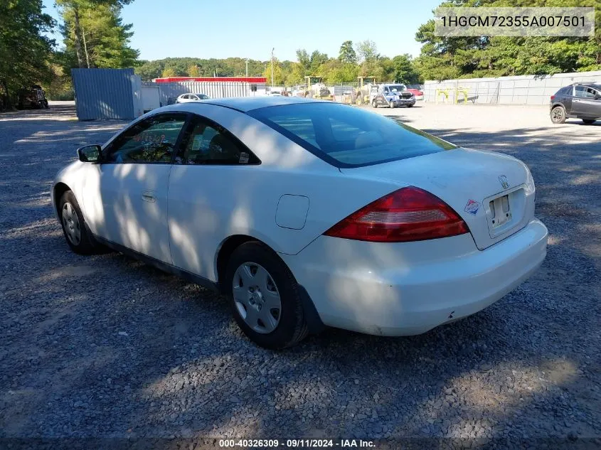 2005 Honda Accord 2.4 Lx VIN: 1HGCM72355A007501 Lot: 40326309