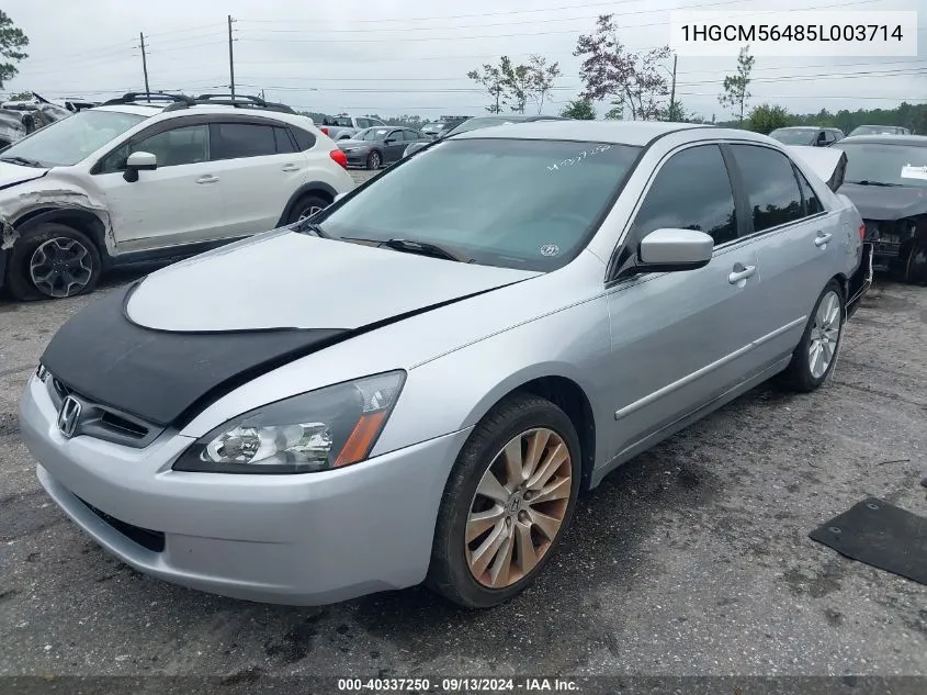 1HGCM56485L003714 2005 Honda Accord Lx