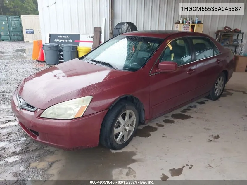 2005 Honda Accord 3.0 Ex VIN: 1HGCM66535A045587 Lot: 40351646