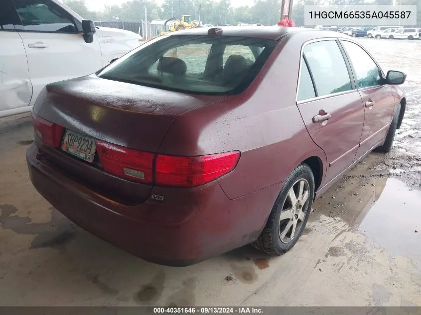 1HGCM66535A045587 2005 Honda Accord 3.0 Ex