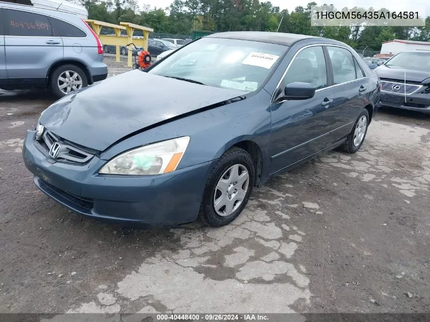 2005 Honda Accord 2.4 Lx VIN: 1HGCM56435A164581 Lot: 40448400