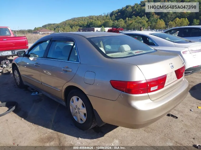 2005 Honda Accord 2.4 Lx VIN: 1HGCM56485A047398 Lot: 40544626