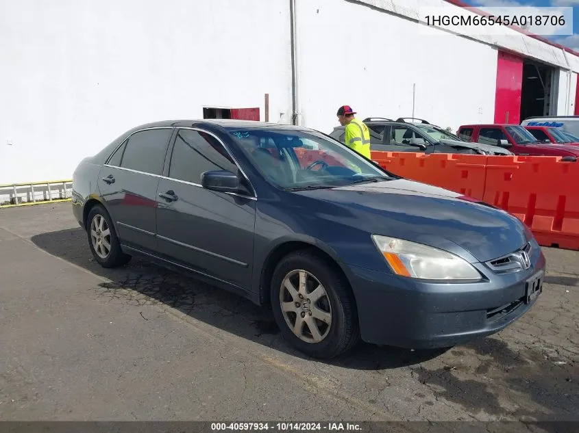 2005 Honda Accord 3.0 Ex VIN: 1HGCM66545A018706 Lot: 40597934