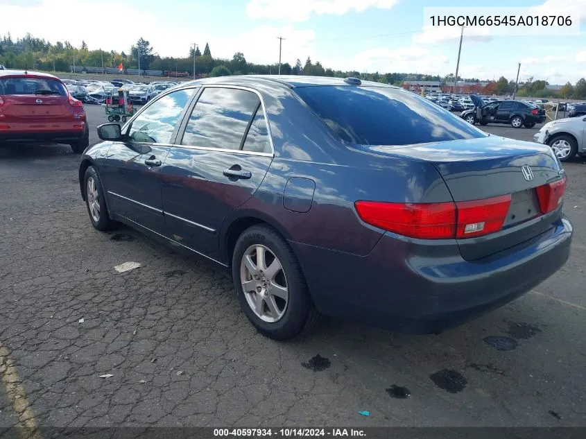 2005 Honda Accord 3.0 Ex VIN: 1HGCM66545A018706 Lot: 40597934