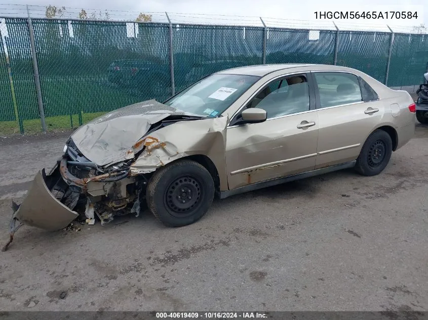 1HGCM56465A170584 2005 Honda Accord 2.4 Lx