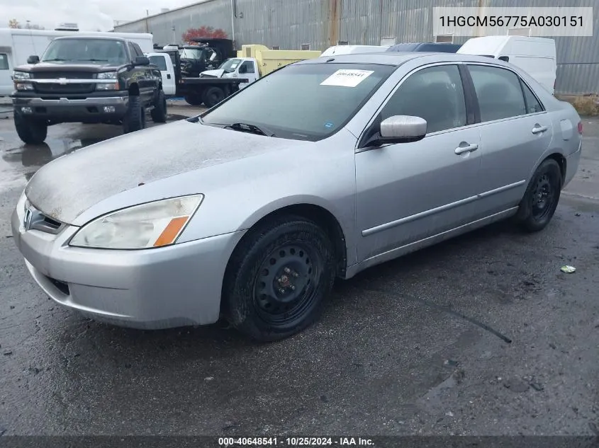 2005 Honda Accord Ex VIN: 1HGCM56775A030151 Lot: 40648541