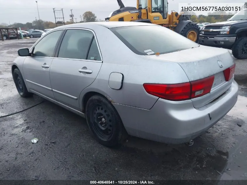 1HGCM56775A030151 2005 Honda Accord Ex