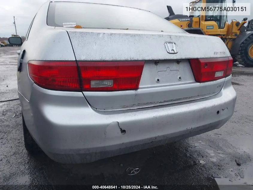 1HGCM56775A030151 2005 Honda Accord Ex