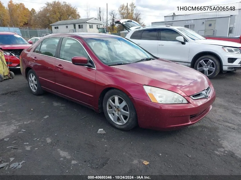 2005 Honda Accord 3.0 Ex VIN: 1HGCM66575A006548 Lot: 40680346