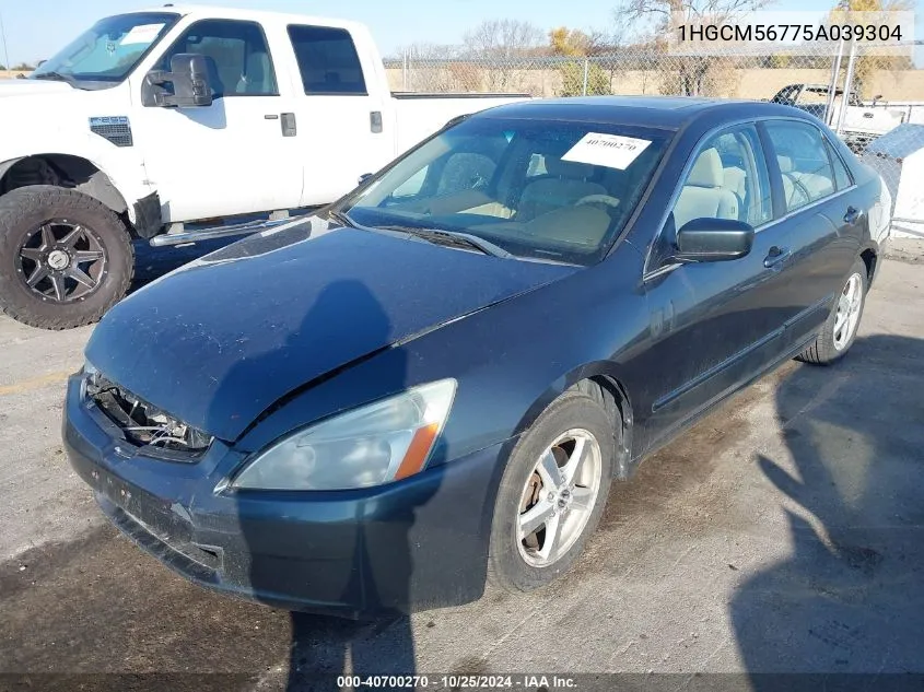 2005 Honda Accord 2.4 Ex VIN: 1HGCM56775A039304 Lot: 40700270