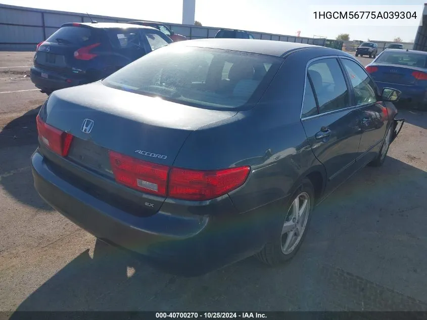 1HGCM56775A039304 2005 Honda Accord 2.4 Ex