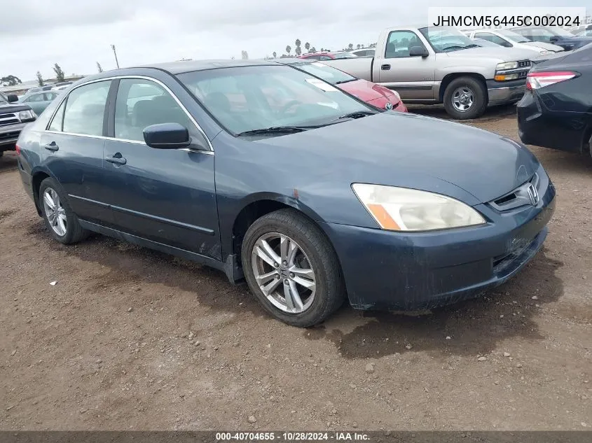 2005 Honda Accord 2.4 Lx VIN: JHMCM56445C002024 Lot: 40704655