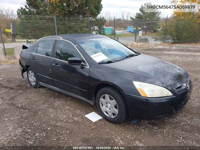 2005 Honda Accord 2.4 Lx VIN: 1HGCM56475A059879 Lot: 40707063