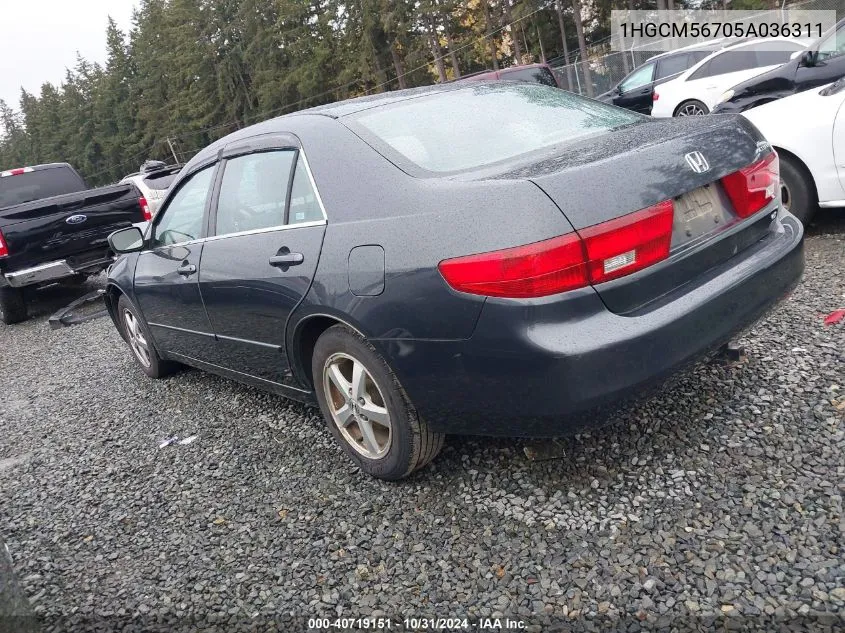 2005 Honda Accord 2.4 Ex VIN: 1HGCM56705A036311 Lot: 40719151