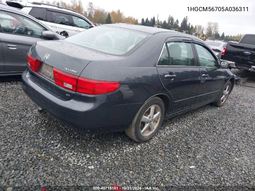 2005 Honda Accord 2.4 Ex VIN: 1HGCM56705A036311 Lot: 40719151