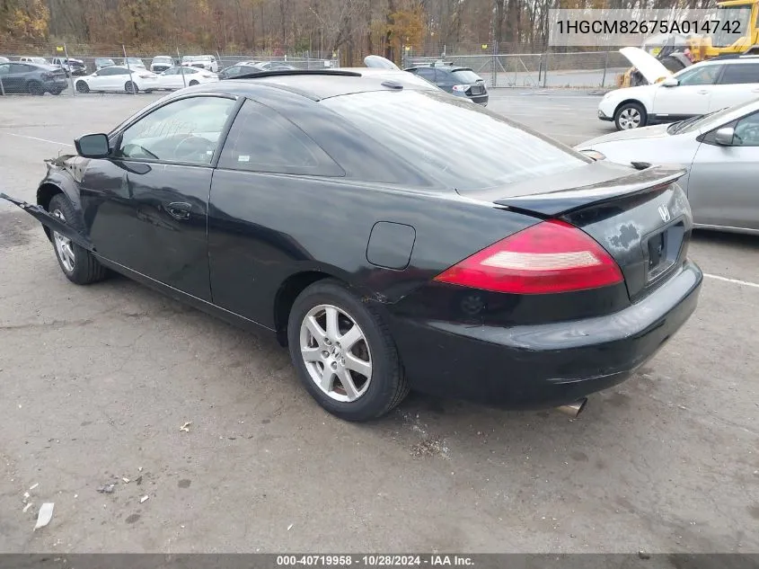 2005 Honda Accord 3.0 Ex VIN: 1HGCM82675A014742 Lot: 40719958