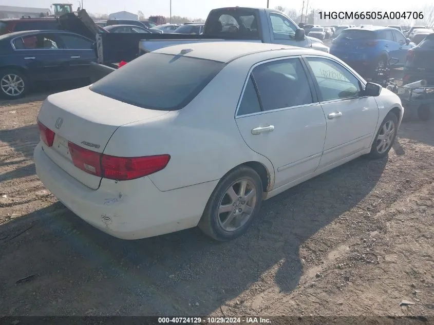 2005 Honda Accord 3.0 Ex VIN: 1HGCM66505A004706 Lot: 40724129