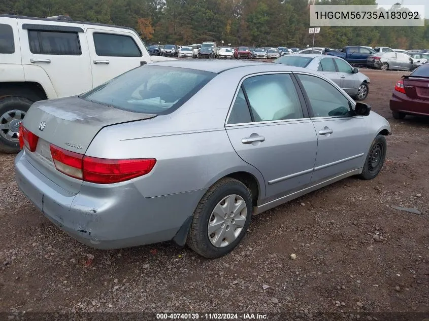 2005 Honda Accord 2.4 Ex VIN: 1HGCM56735A183092 Lot: 40740139