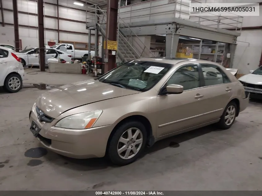 2005 Honda Accord 3.0 Ex VIN: 1HGCM66595A005031 Lot: 40742800