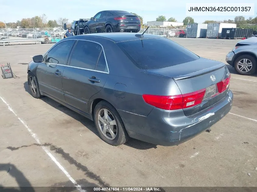 2005 Honda Accord Hybrid Ima VIN: JHMCN36425C001357 Lot: 40747604