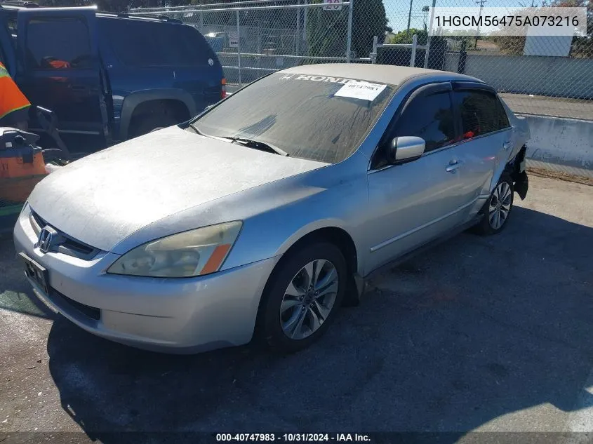 2005 Honda Accord 2.4 Lx VIN: 1HGCM56475A073216 Lot: 40747983