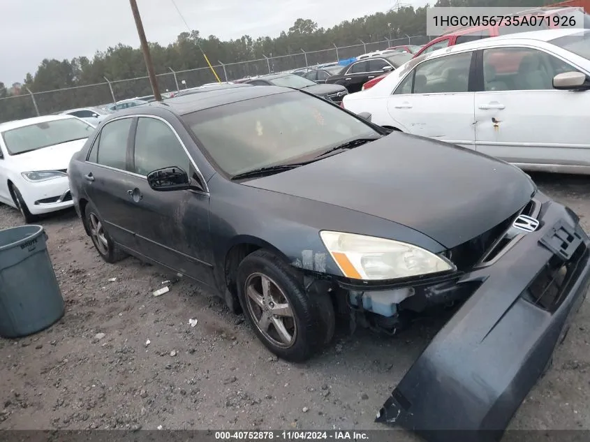 1HGCM56735A071926 2005 Honda Accord 2.4 Ex