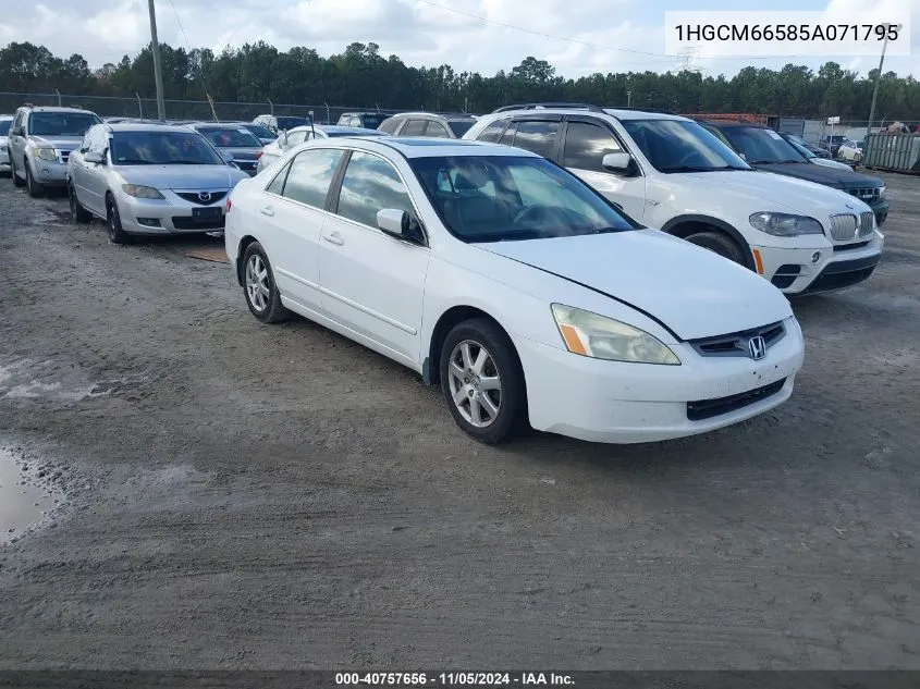 2005 Honda Accord 3.0 Ex VIN: 1HGCM66585A071795 Lot: 40757656