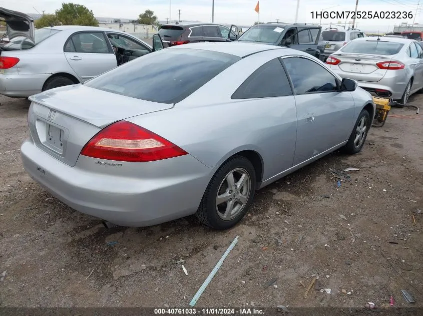 2005 Honda Accord 2.4 Lx Special Edition VIN: 1HGCM72525A023236 Lot: 40761033