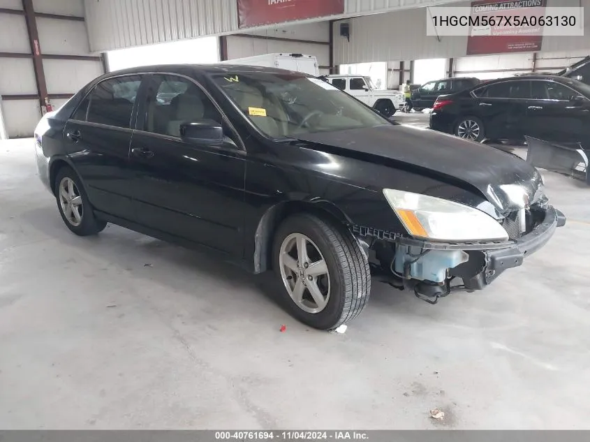 2005 Honda Accord 2.4 Ex VIN: 1HGCM567X5A063130 Lot: 40761694