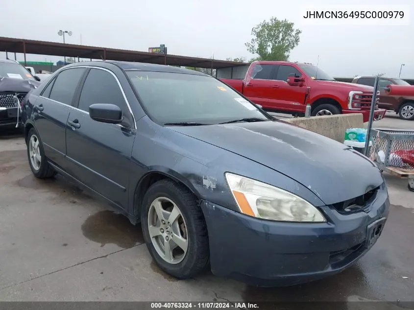 2005 Honda Accord Hybrid Ima VIN: JHMCN36495C000979 Lot: 40763324