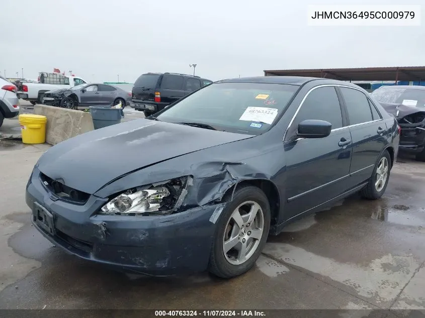 2005 Honda Accord Hybrid Ima VIN: JHMCN36495C000979 Lot: 40763324