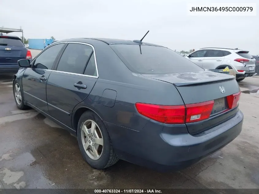 2005 Honda Accord Hybrid Ima VIN: JHMCN36495C000979 Lot: 40763324