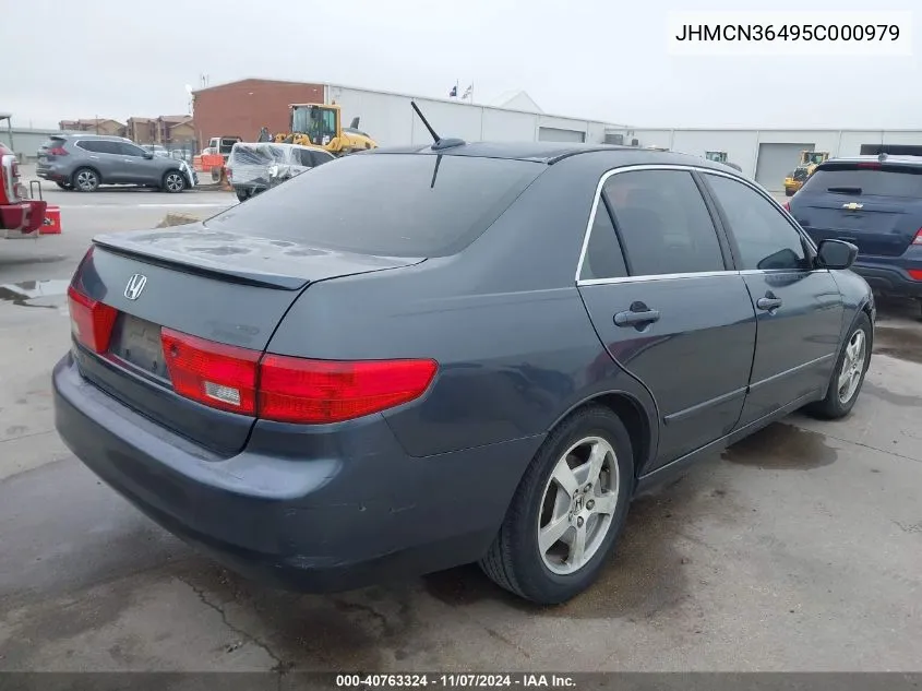 2005 Honda Accord Hybrid Ima VIN: JHMCN36495C000979 Lot: 40763324