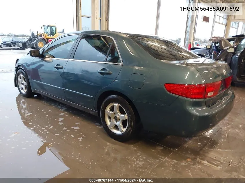 2005 Honda Accord 2.4 Lx VIN: 1HGCM56485A091692 Lot: 40767144