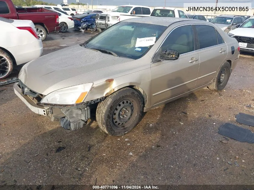 2005 Honda Accord Hybrid Ima VIN: JHMCN364X5C001865 Lot: 40771096