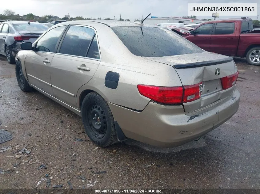 2005 Honda Accord Hybrid Ima VIN: JHMCN364X5C001865 Lot: 40771096